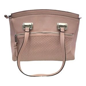 Steve Madden Woven Tote Shoulder Hand Bag Blush Pink